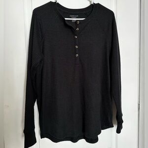 American Eagle Long Sleeve Waffle Knit Top